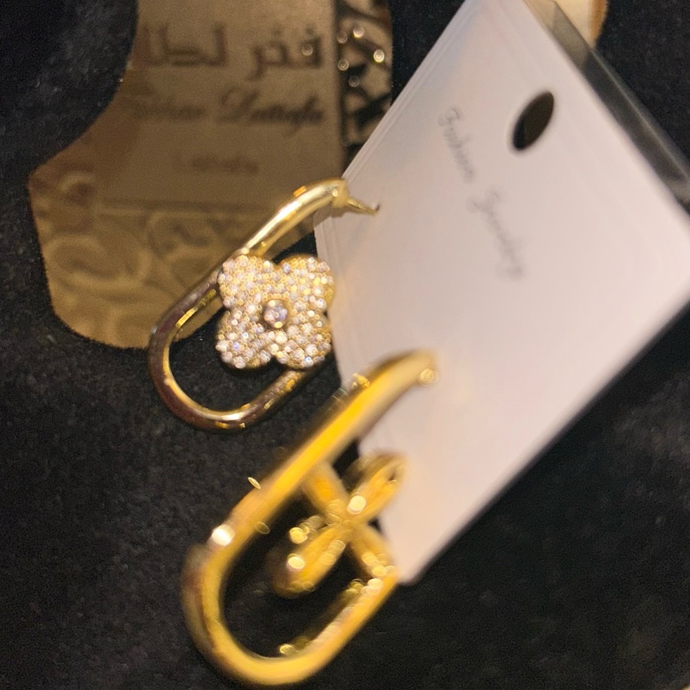 Gold Flower Hoop Earrings